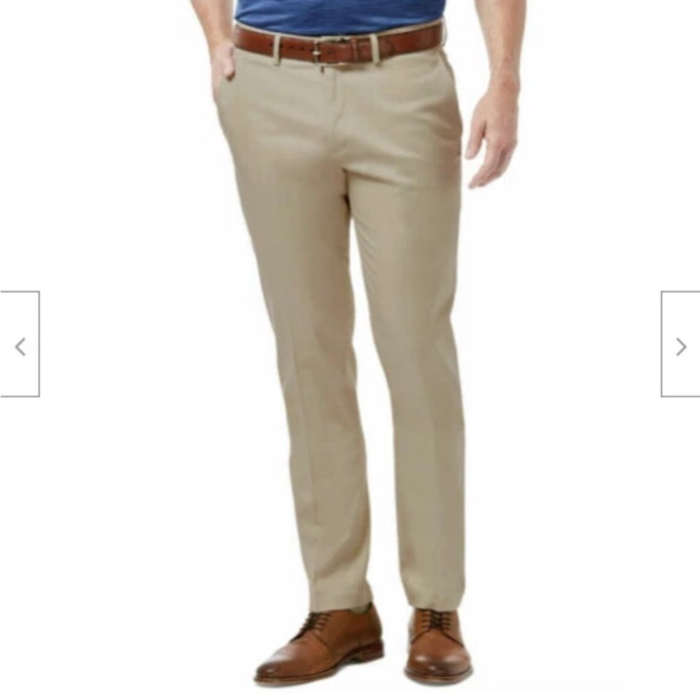Haggar Men's Straight Fit Khaki Chinos Dress Pants 32W x 34L - NWT
